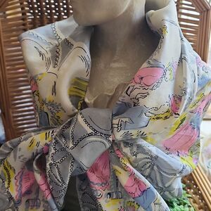 Vintage Derby Day Silk Scarf Square